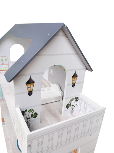 FREE 2 PLAY drvena kućica iz snova za lutke, siva
