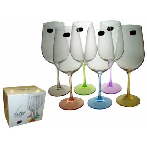 Kristalin čaše za vino 6/1, 350 ml ,rainbow