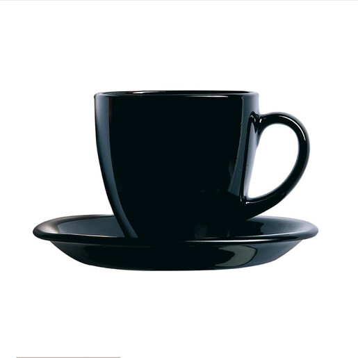 Luminarc šalice za kavu s tanjurićima Carine  6/1, 220 ml, crne