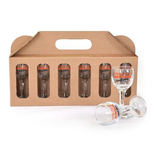 Čašice Bistro 6/1 s tiskom Pobjedi mamurluk, u poklon kutiji