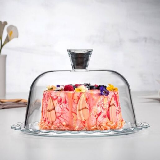 Stalak za tortu i kolače sa staklenim poklopcem Petit patisserie, 26,4 x 15,8 cm