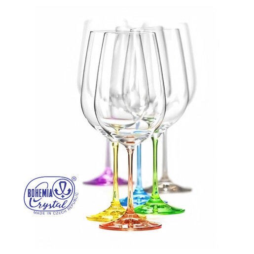 Kristalin čaše za vino 6/1, 550 ml, rainbow