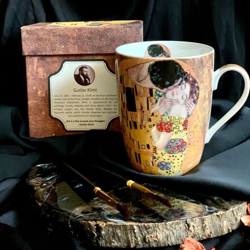 Šalica The kiss by Gustav Klimt u pokon kutiji, 380 ml, porculan