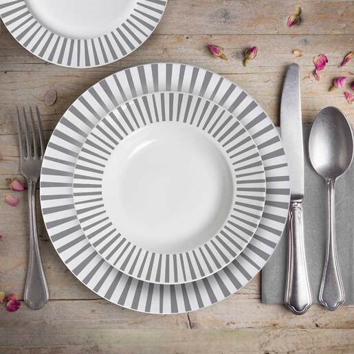 Servis za jelo porculanski 18/1, prugasti dekor, AB klasa