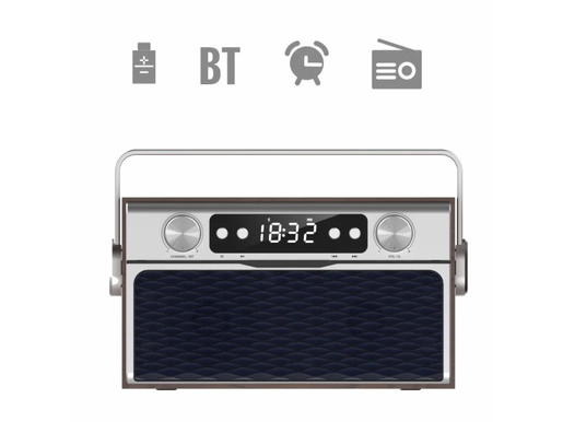 MANTA prijenosni radio Ibiza RDI917PRO, FM, budilica, sat, LCD, BT, USB, microSD, baterija