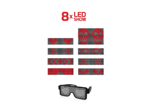 iDance Party naočale, 8 LED načina uzorka, bijele