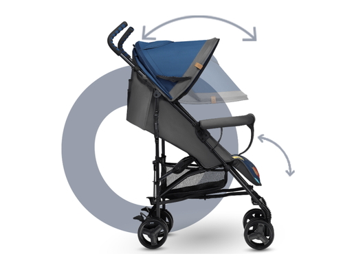 Lionelo dječja kolica Elia, plava + zaštita za noge + zaštita od komaraca