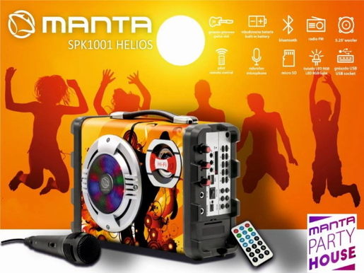 Manta SPK1003 Helios karaoke FM, gitara, disco RGB efekt, daljinski, mikrofon