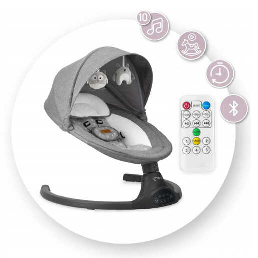 MoMi električna ljuljačka Lami, tamno siva
