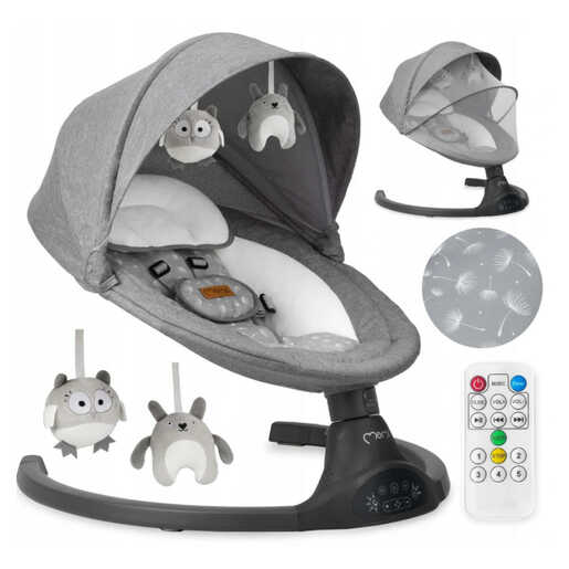 MoMi električna ljuljačka Lami, tamno siva