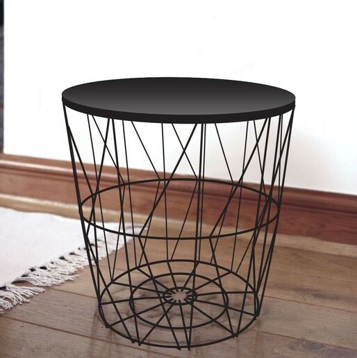 Set žičanih stolića za kavu 3/1, crni RA