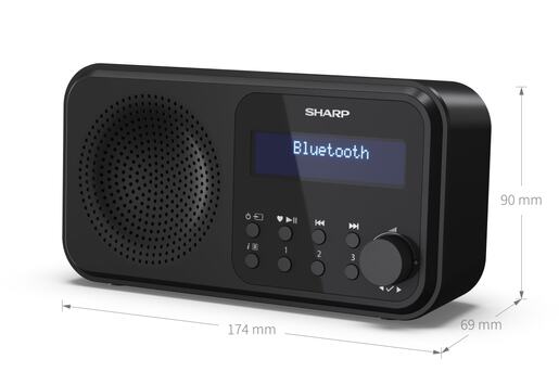SHARP radio uređaj DR-P420, DAB+, DAB, FM, BT, RDS, crni