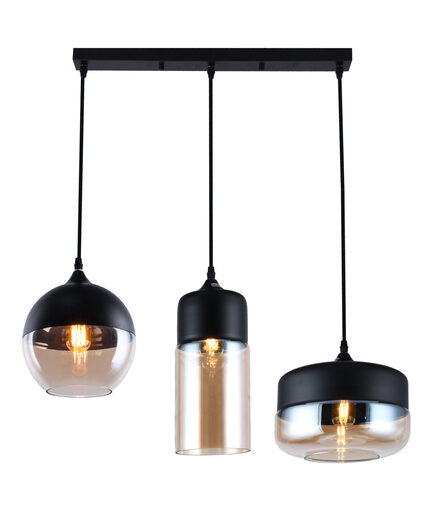 Viseća svjetiljka Lender, 3xE27, IP20, crna
