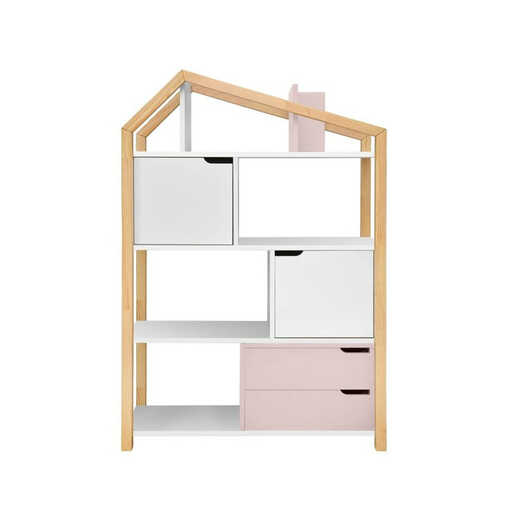 Bellamy Manhattan Phoebe polica za knjige, bijelo/roza