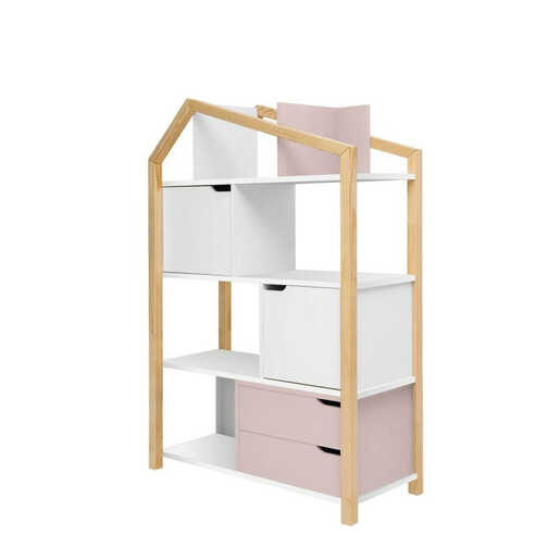 Bellamy Manhattan Phoebe polica za knjige, bijelo/roza
