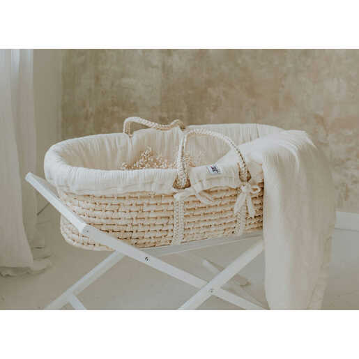 Bellamy Moses set (posteljina/navlaka, plahta, prekrivač i jastuk s udubljenjem za glavu), krem