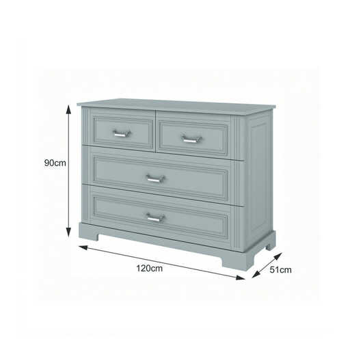 Bellamy Ines komoda s 4 ladice, siva