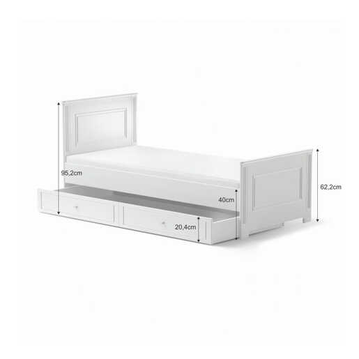 Bellamy Ines Junior krevet s ladicom 200 x 90 cm, bijeli