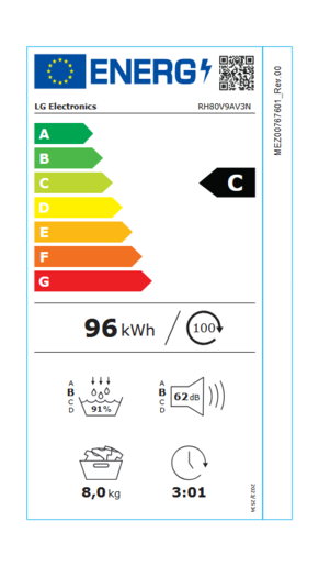 LG sušilica rublja RH80V9AV3N 8 kg