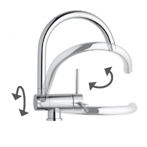 SINK SOLUTION kuhinjska slavina PETRA, krom