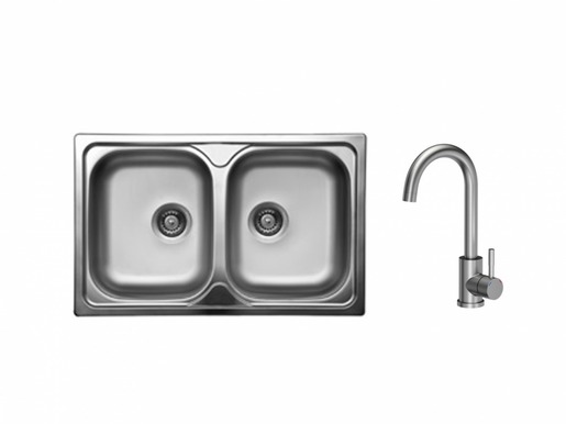 SINK SOLUTION set sudopera i slavine VALLETA, inox