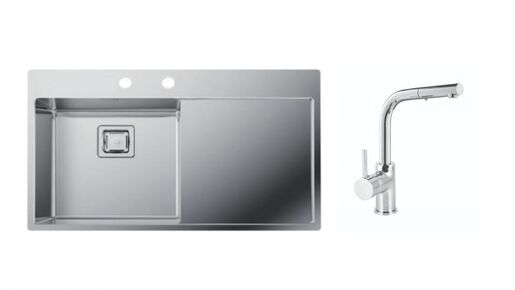 SINK SOLUTION set sudopera i slavine MONACO, inox, desni