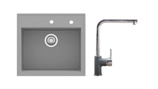 SINK SOLUTION set sudopera i slavine MILANO, sivi