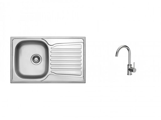 SINK SOLUTION set sudopera i slavine LUGO, inox