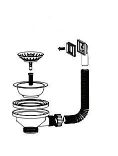 SINK SOLUTION sifonsko grlo 3 1/2" s vertikalnim pomoćnim preljevom