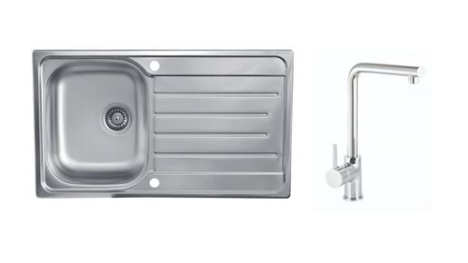 SINK SOLUTION set sudopera i slavine MONZA, inox