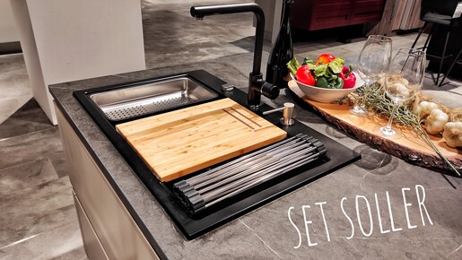 SINK SOLUTION set sudopera i slavine SOLLER, crni