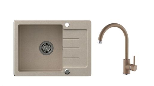 SINK SOLUTION set sudopera i slavine BARI, bež