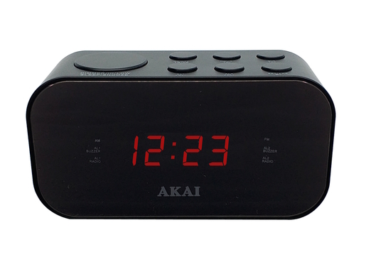 AKAI radio budilica, FM/AM radio, digitalni display, snooze, crna ACR-3088