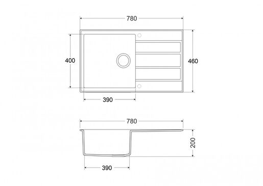 SINK SOLUTION sudoper NATURA 40 PLUS, bijeli