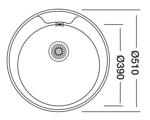 SINK SOLUTION sudope A LINE Ø51 cm, inox