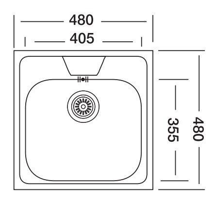 SINK SOLUTION sudoper A LINE 48 x 48 cm, inox