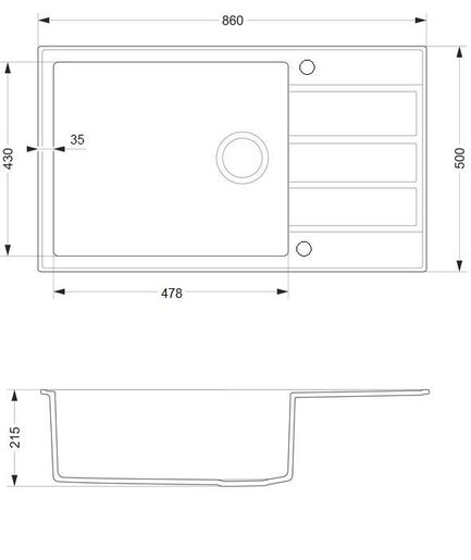 SINK SOLUTION sudoper NATURA 200 PLUS, sivi