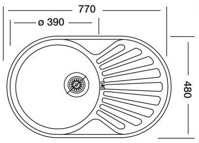 SINK SOLUTION sudope A LINE 77 x 48 cm, 1x, inox