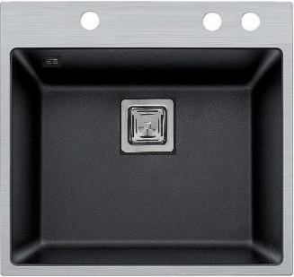 SINK SOLUTION sudoper EDGE 60 sudoper, crni s inox rubom