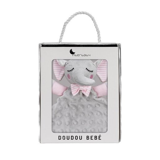 Interbaby tješilica Duo dou Elephant Pink u poklon kutiji