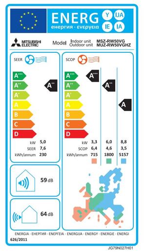 Mitsubishi Electric klima uređaj Hyper Heating DC Inverter MSZ-RW50VG/MUZ-RW50VGHZ