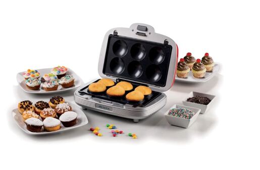 Ariete 3u1 aparat za sendviče, muffine i krofne 1972, crveni