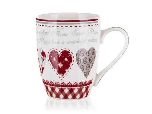 BANQUET Karen keramička šalica 340 ml, motiv srca