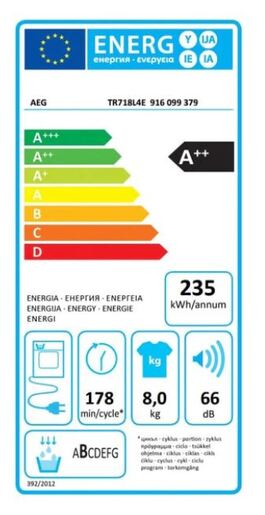 AEG sušilica rublja TR718L4E