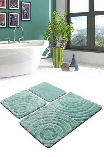 Kupaonski set tepiha Wave 40x60cm, 50x60cm i 60x100cm, 3/1, mint