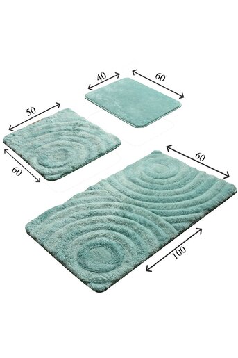 Kupaonski set tepiha Wave 40x60cm, 50x60cm i 60x100cm, 3/1, mint