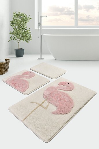 Kupaonski set tepiha Flamingo 40x60cm, 50x60cm i 60x100cm, 3/1, bež
