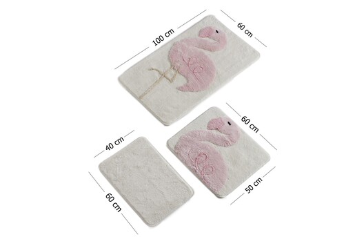 Kupaonski set tepiha Flamingo 40x60cm, 50x60cm i 60x100cm, 3/1, bež