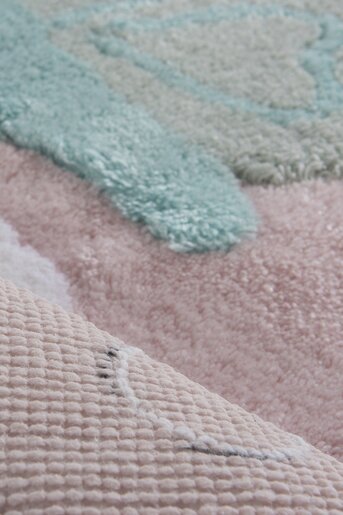 Kupaonski set tepiha Leptir 40x60cm, 50x60cm i 60x100cm, 3/1, rozi