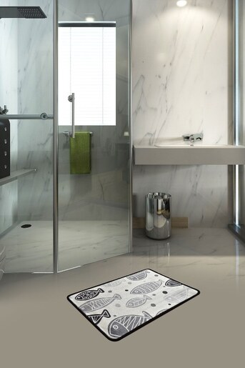 Kupaonski tepih Riba 40x60cm, sivi